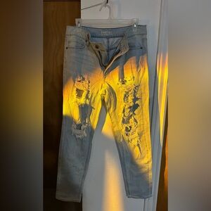 Empyre Easton Distressed Boyfriend Jeans Size 9 Light Wash